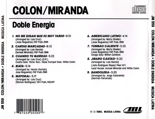 Willie Colón / Ismael Miranda - Doble Energia (CD) (Near Mint (NM or M-)) - Image 3