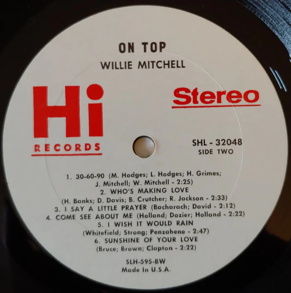 Willie Mitchell - On Top (LP) (Very Good Plus (VG+)) - Image 4