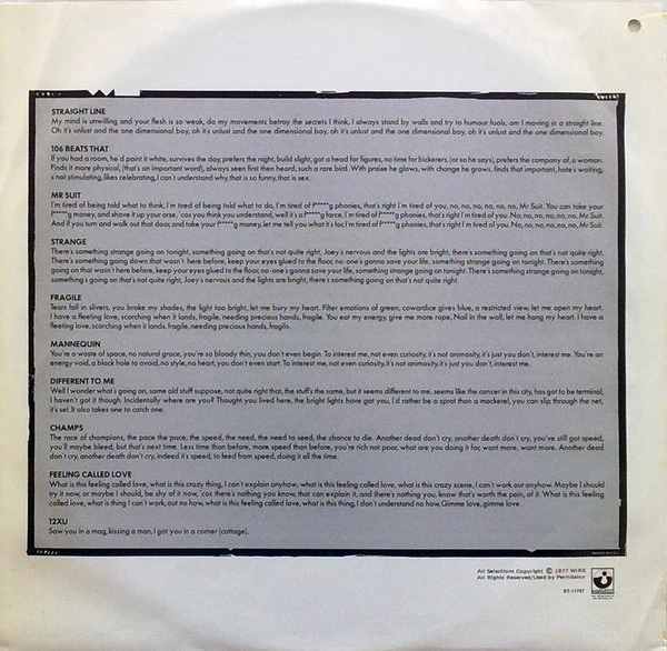Wire - Pink Flag (LP) (Very Good Plus (VG+)) - Image 5